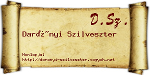 Darányi Szilveszter névjegykártya
